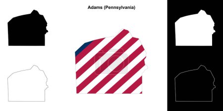 Illustration for Adams County (Pennsylvania) outline map set - Royalty Free Image