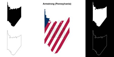 Armstrong County (Pennsylvania) umrissenes Kartenset