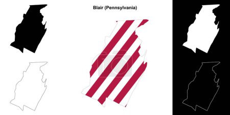 Blair County (Pennsylvania) outline map set