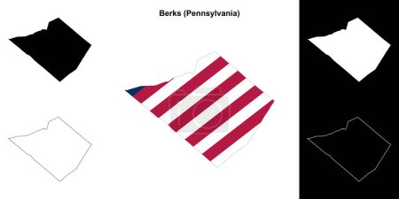 Berks County (Pennsylvania) outline map set