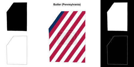 Butler County (Pennsylvania) outline map set