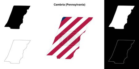 Cambria County (Pennsylvania) outline map set