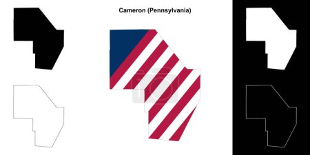 Cameron County (Pennsylvania) outline map set