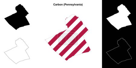Carbon County (Pennsylvania) outline map set