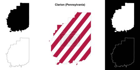 Clarion County (Pennsylvania) outline map set