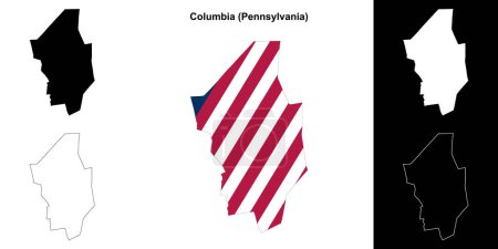 Columbia County (Pennsylvania) umrissenes Kartenset