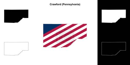 Crawford County (Pennsylvania) outline map set