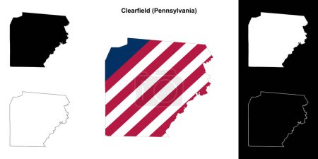 Clearfield County (Pennsylvania) outline map set