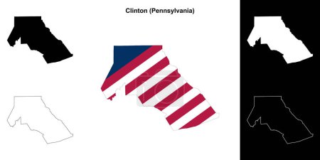 Clinton County (Pennsylvania) umrissenes Kartenset