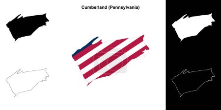 Cumberland County (Pennsylvania) outline map set