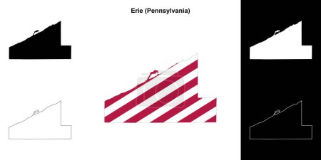 Erie County (Pennsylvania) outline map set