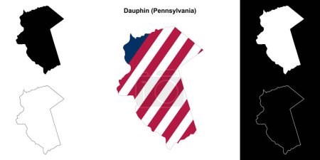 Dauphin County (Pennsylvania) outline map set