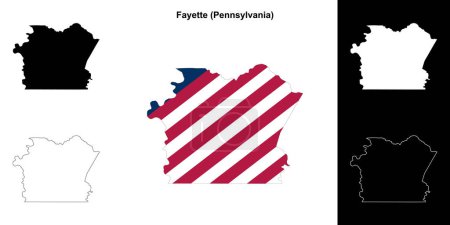 Fayette County (Pennsylvania) umrissenes Kartenset