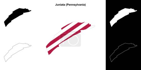 Juniata County (Pennsylvania) outline map set