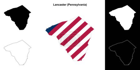 Condado de Lancaster (Pensilvania) esquema mapa conjunto