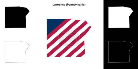 Lawrence County (Pennsylvania) outline map set