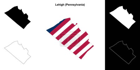 Lehigh County (Pennsylvania) umrissenes Kartenset