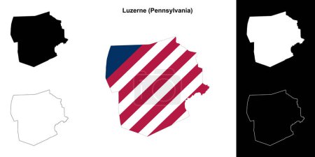 Illustration for Luzerne County (Pennsylvania) outline map set - Royalty Free Image