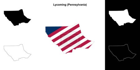 Lycoming County (Pennsylvania) outline map set