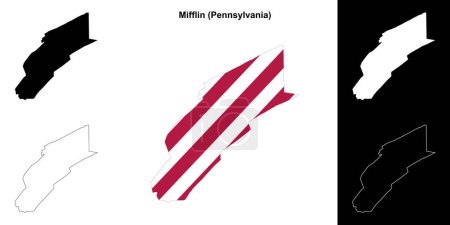 Mifflin County (Pennsylvania) outline map set