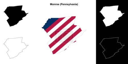 Monroe County (Pennsylvania) outline map set