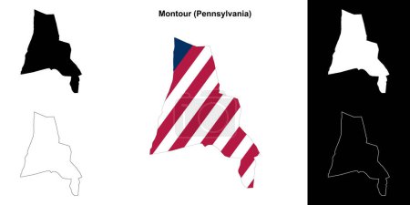 Montour County (Pennsylvania) outline map set