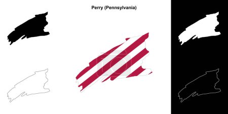 Perry County (Pennsylvania) umrissenes Kartenset