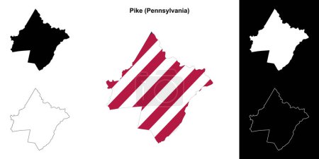 Pike County (Pennsylvania) outline map set