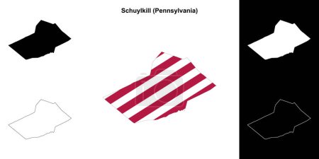 Schuylkill County (Pennsylvania) outline map set