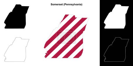 Somerset County (Pennsylvania) outline map set