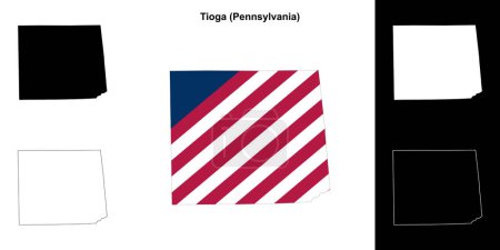 Tioga County (Pennsylvania) outline map set