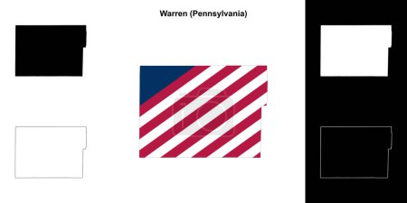 Conjunto de mapas de contorno del Condado de Warren (Pennsylvania)