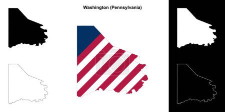 Washington County (Pennsylvania) outline map set