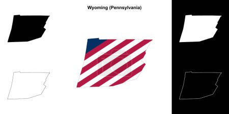 Wyoming County (Pennsylvania) outline map set