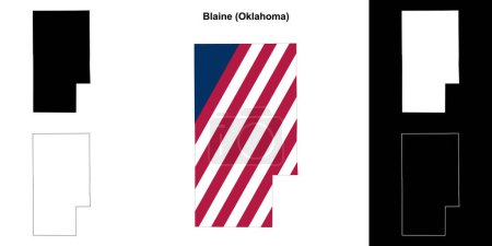 Blaine County (Oklahoma) outline map set