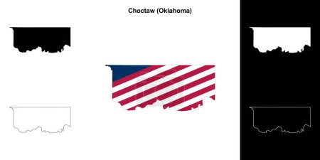 Choctaw County (Oklahoma) outline map set