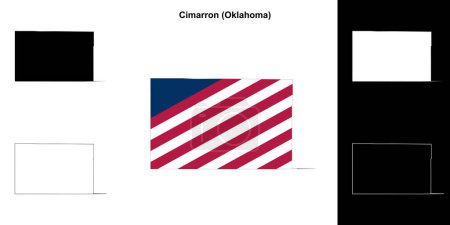 Illustration for Cimarron County (Oklahoma) outline map set - Royalty Free Image
