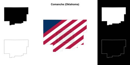 Comanche County (Oklahoma) umrissenes Kartenset
