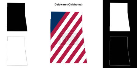 Delaware County (Oklahoma) outline map set