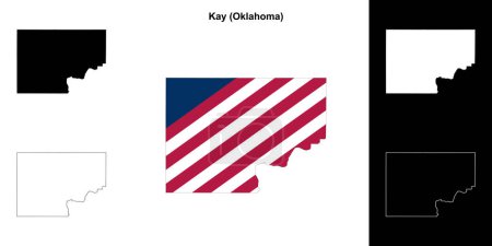 Téléchargez les illustrations : Plan du comté de Kay (Oklahoma) - en licence libre de droit