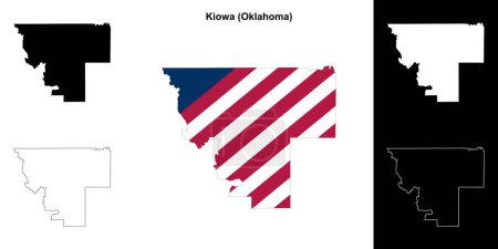 Conjunto de mapas esquemáticos del Condado de Kiowa (Oklahoma)