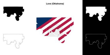 Love County (Oklahoma) outline map set
