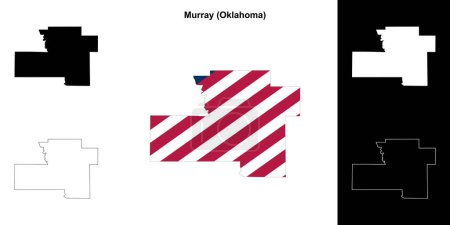 Illustration for Murray County (Oklahoma) outline map set - Royalty Free Image