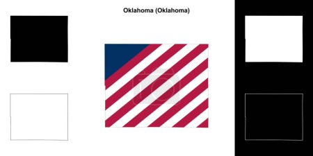 Oklahoma County (Oklahoma) outline map set