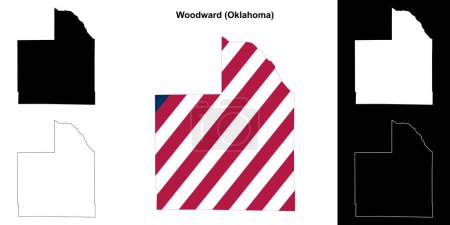 Woodward County (Oklahoma) outline map set