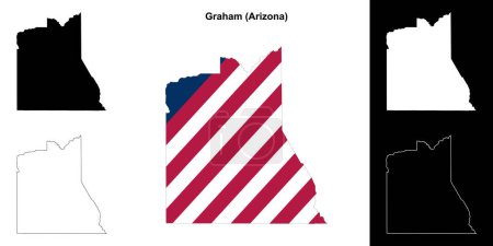 Graham County (Arizona) umrissenes Kartenset