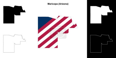 Maricopa County (Arizona) outline map set