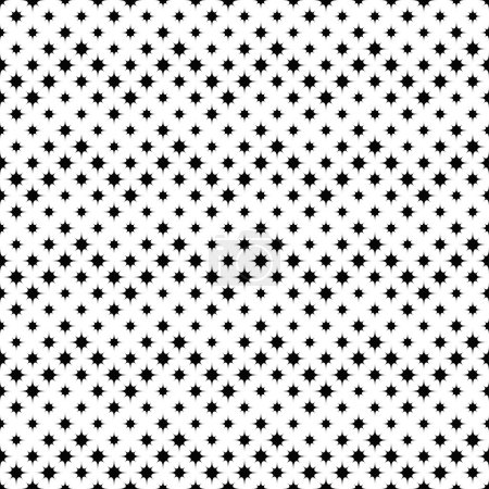 geometrischer schwarz-weißer nahtloser Sternenhintergrund - abstrakte monochrome Vektorillustration