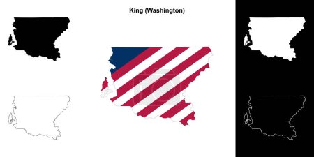 King County (Washington) outline map set