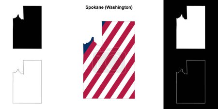 Spokane County (Washington) esquema mapa conjunto